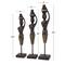 Set of 3 Black Wood Bohemian Sculptures, 23" x 4" x 4"